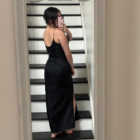 Vintage Jessica McClintock Long Slit Dress Bodycon 90s / Y2K Sz S - Picture 3 of 8